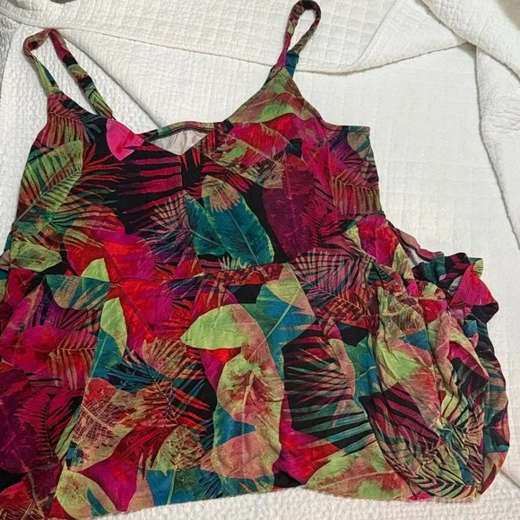 Tropical Leaf Print torrid Dress - Picture 2 of 3